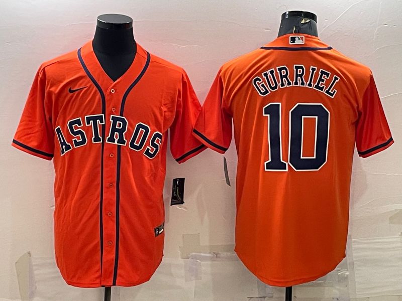 Men Houston Astros #10 Gurriel Orange Game Nike 2022 MLB Jersey1->houston astros->MLB Jersey